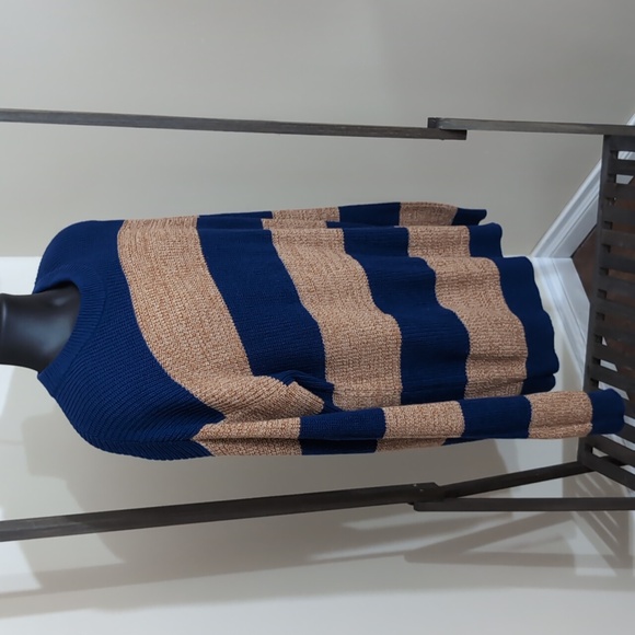 Jack and Jones| Blue and Rustic Orange Striped Crew Neck Long Sleeved Sweater - Picture 3 of 14